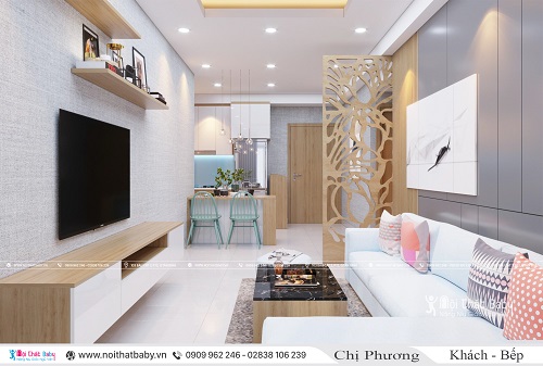 Nội thất nguyên căn đẹp nhà chị Phương chung cư Emerald Celadon City 63m2